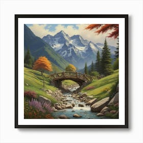 Bridge Over The Stream Art Print