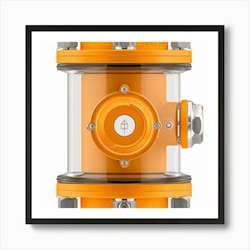 Orange Water Valve Art Print