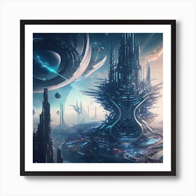 Futuristic City 30 Art Print