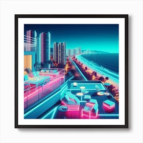 Neon Cityscape Art Print