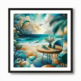 Abstract Epoxy resin art in landscape 4 Art Print