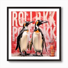 Abstract Penguin Rules Art Print