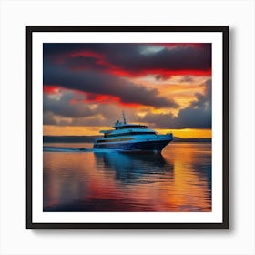 Sunset On A Cruise Ship 18 Art Print