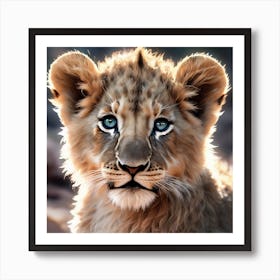 Beautifully designed lion cub Art Print