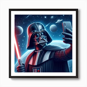 Darth Vader Taking A Selfie In Space Star Wars Art Print Art Print