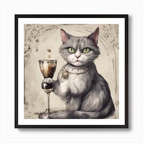 Steampunk Cat Art Print