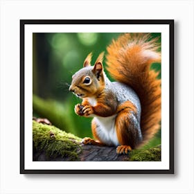 Red Squirrel In The Forest 41 Art Print