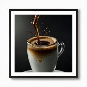 Coffee Pouring Into A Cup 6 Art Print