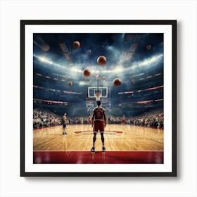 Ball Basketball Game Court People Championship Basketball Court Basket Player Sport Play (5) Art Print