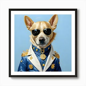 Dog In An Elvis Suit 1 Art Print