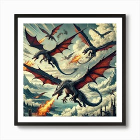 Blaze Wyverns High Altitude Assault Art Print