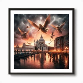 Venice At Sunset Art Print