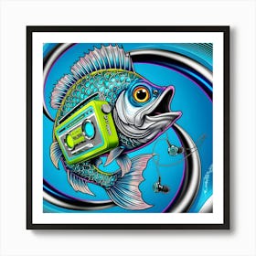 Fish With A Radio Art Print