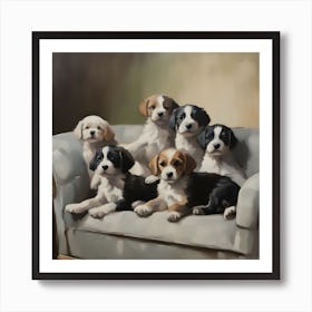Beagle Puppies Art Print