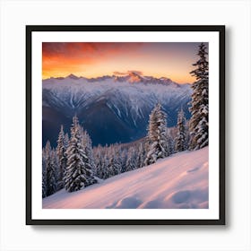 snowy cap moutian Art Print