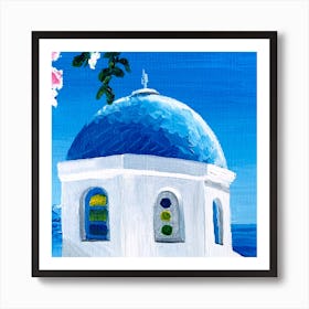 Blue Dome Square Art Print