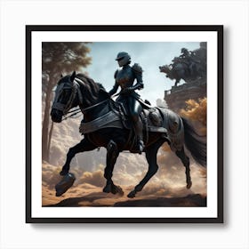 Knight On A Horse Art Print