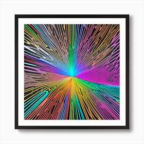 Abstract Rainbow Burst 2 Art Print