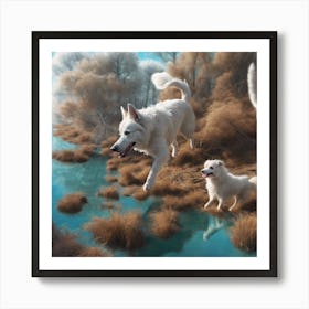 418858 A Clear Picture Of A Dog With Thick White Fur He R Xl 1024 V1 0 Art Print