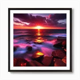 Sunset Over The Ocean 53 Art Print