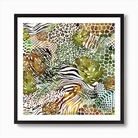 Abstract Leaves in the Jungle Art Print