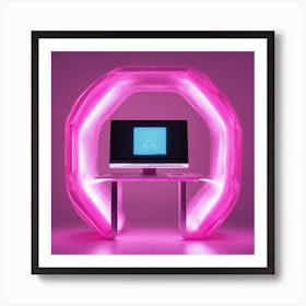 Furniture Design, Tall Computer, Inflatable, Fluorescent Viva Magenta Inside, Transparent, Concept P (2) Art Print