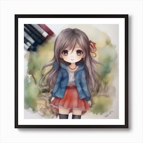 Anime Girl Art Print