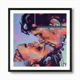 Kissing Couple Art Print
