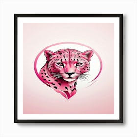 Default Minimalist Full Bodied Pink Cheetah Logo Design 3 Art Print