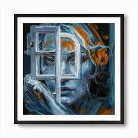 Woman In A Window Art Print