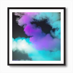 Smoke in colored light Art Print