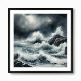 Stormy Sea art print 1 Art Print