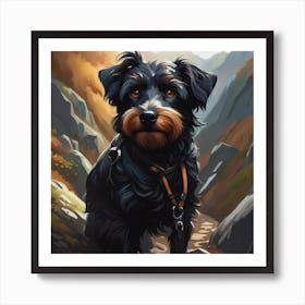 Small Dog on a Hiking Trip Art Print