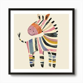 Charming Illustration Zebra 2 Art Print