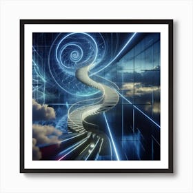 Futuristic Spiral Staircase Art Print