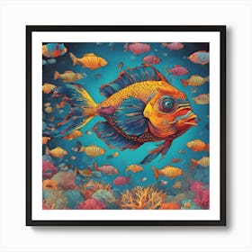 Fish Under Sea Art Print