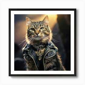 Firefly Dynamic Tabby Cat Rockstar Standing Boldly 59836 Art Print