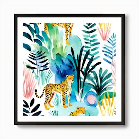 Leopards In The Jungle 03 Art Print