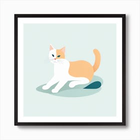 Cat Sitting On The Ground Art Print