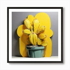 Pop Art, Yellow Cactus 1 Art Print