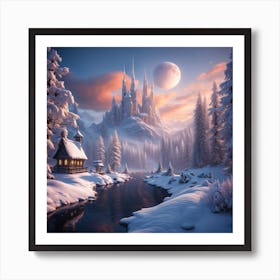 Snowy Castle Art Print