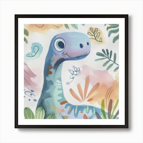 Cute Muted  Iguanodon Dinosaur 2 Art Print