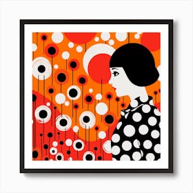 Yayoi Kusama Inspired Woman In Springtime Art Print