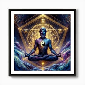 Man In Lotus Position Art Print