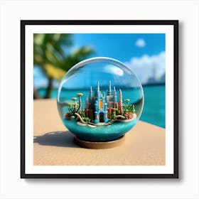 Miniature Castle In A Glass Ball Art Print