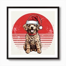 Santa Dog Art Print