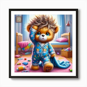 Teddy Bear In Pajamas 7 Art Print