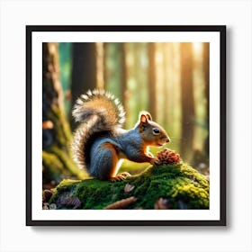 Squirrel In The Forest 293 Art Print