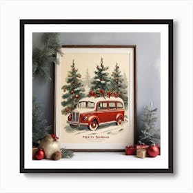 Vintage Christmas Print Art Print