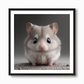 Grey Cute Hamsterwhite Backgroundbig Eyes2047 Concept Art Original Cinematic S 500954910 Art Print